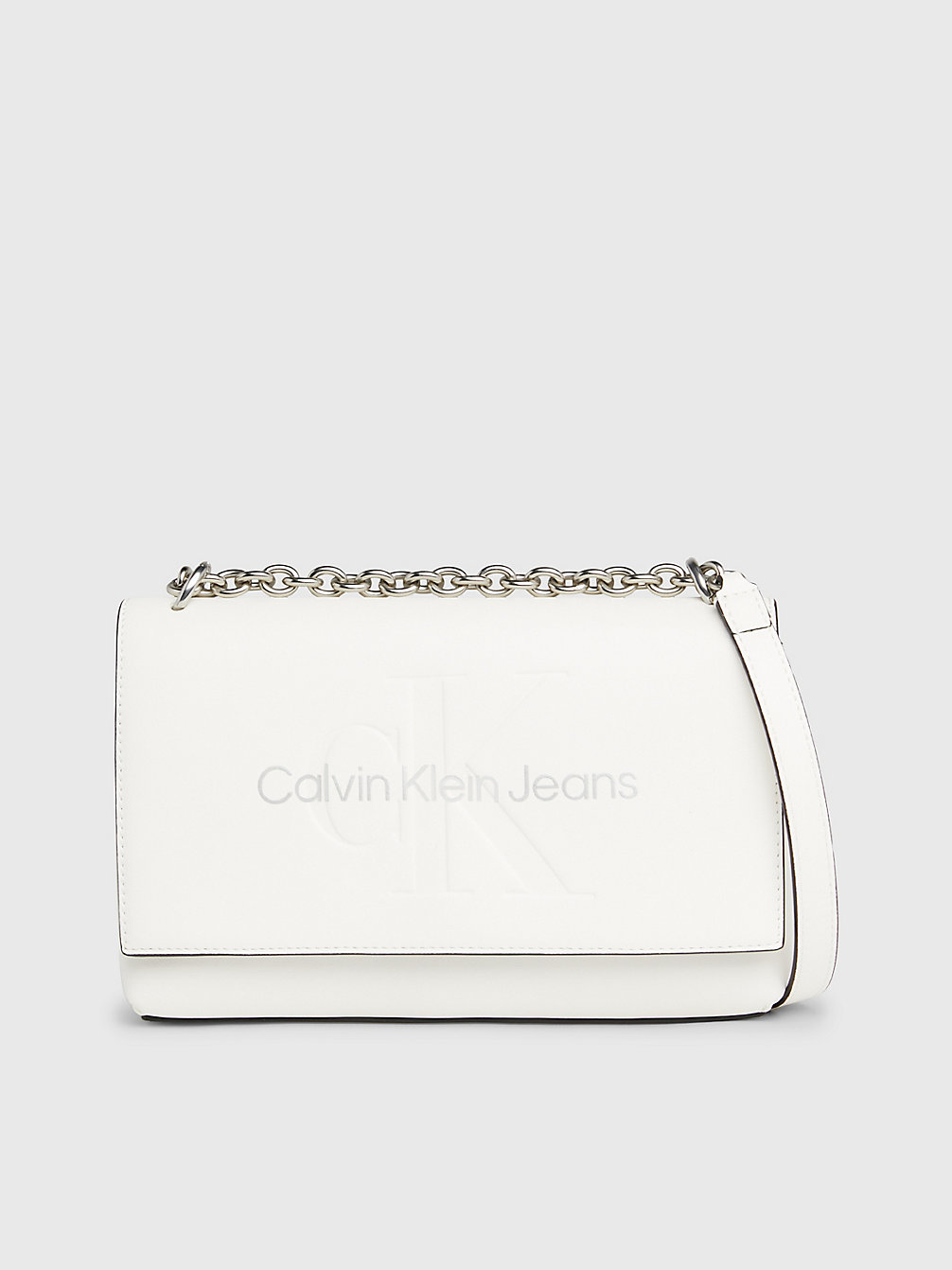 WHITE/SILVER LOGO Convertible Shoulder Bag undefined Women Calvin Klein