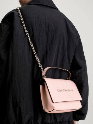 Calvin Klein Sculpted Mono Convertible Bag With Flap Amaranth