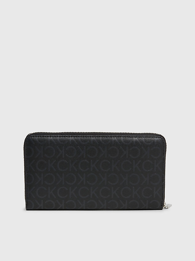 portefeuille zippé rfid avec logo black pour femmes calvin klein