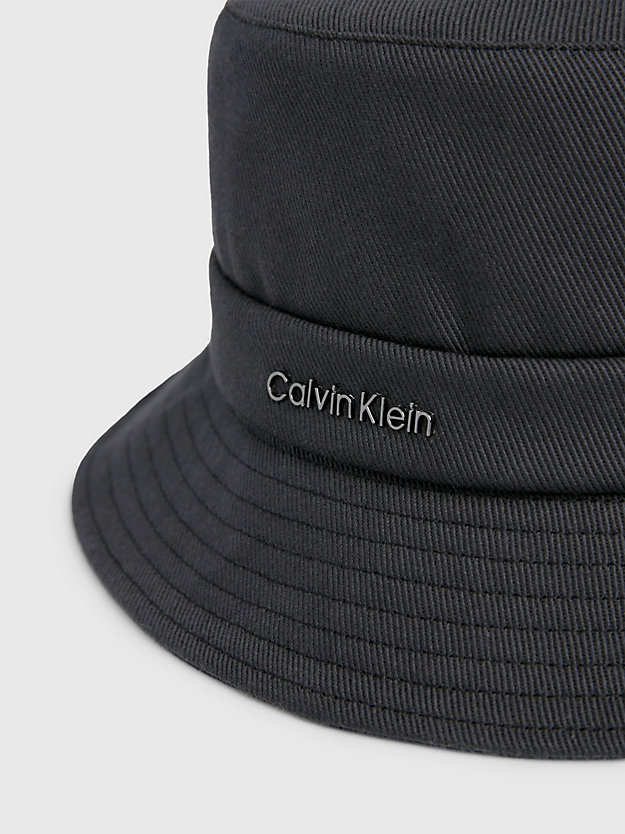 ck black canvas bucket hat voor dames - calvin klein