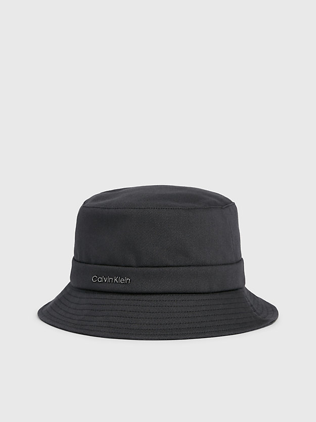 ck black canvas bucket hat voor dames - calvin klein