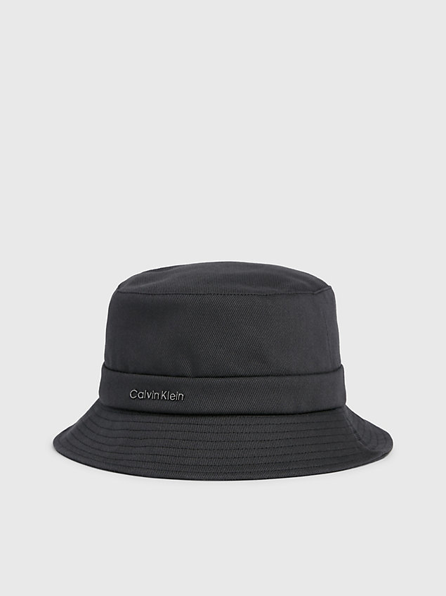 black płócienny kapelusz typu bucket hat dla kobiety - calvin klein