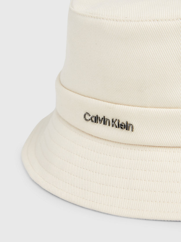 dk ecru canvas bucket hat voor dames - calvin klein