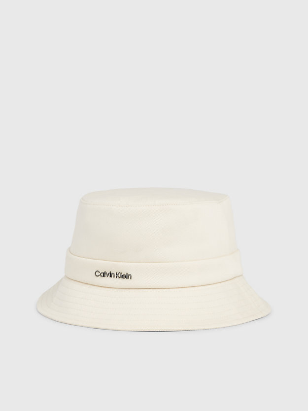 dk ecru canvas bucket hat voor dames - calvin klein