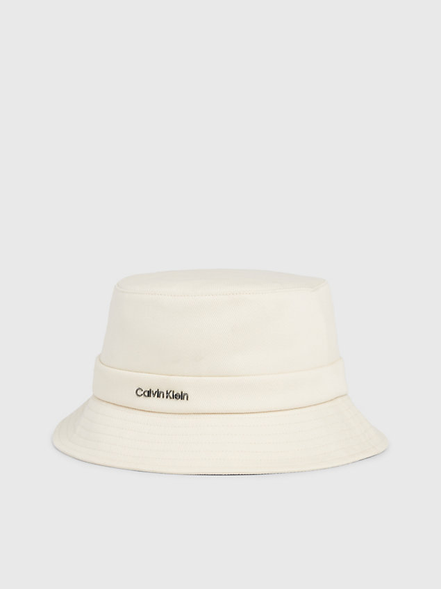 grey płócienny kapelusz typu bucket hat dla kobiety - calvin klein