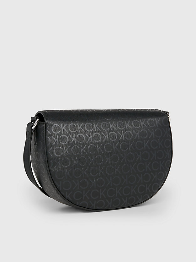 black epi mono logo crossbody bag for women calvin klein