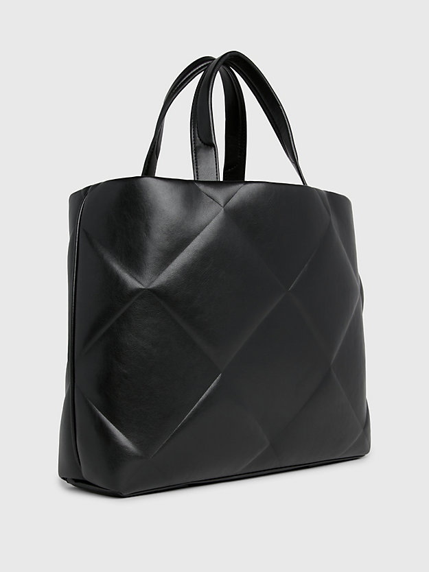ck black quilted tote bag for women calvin klein