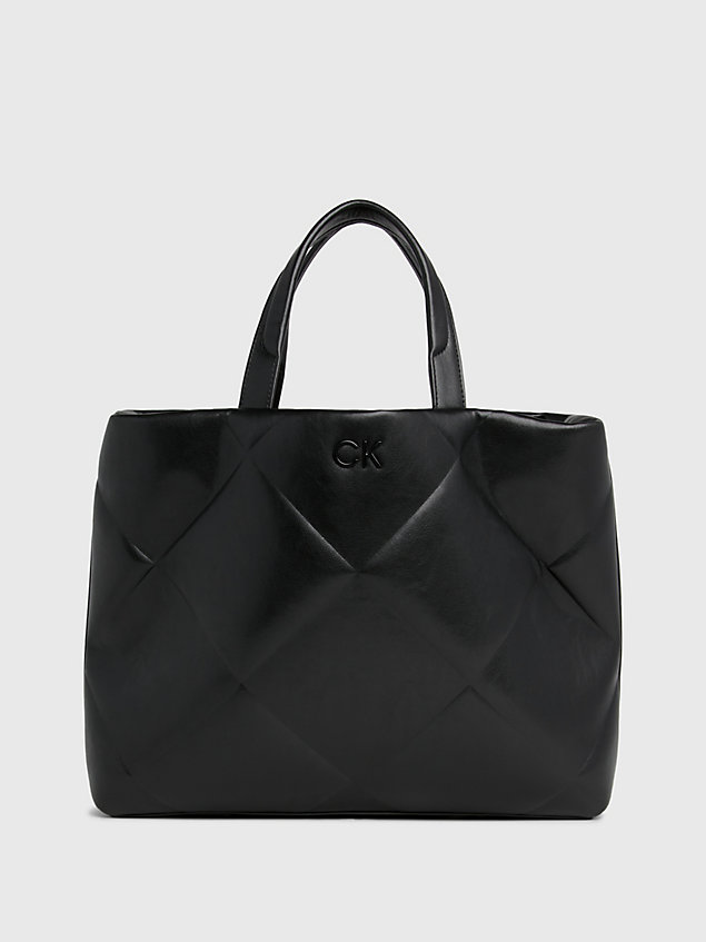 black pikowana torba tote dla kobiety - calvin klein
