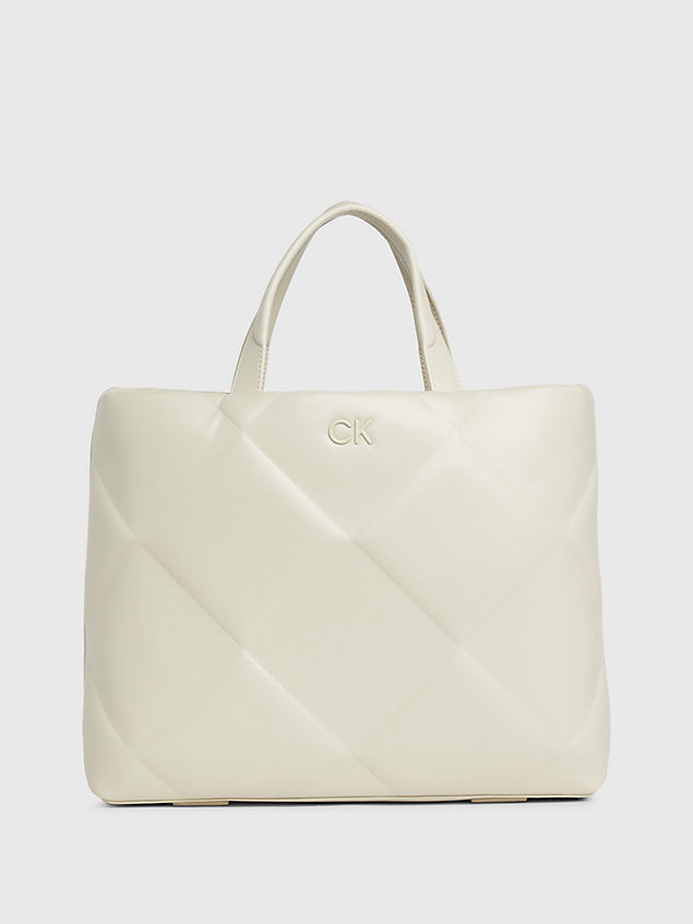 grey quilted tote bag for women calvin klein