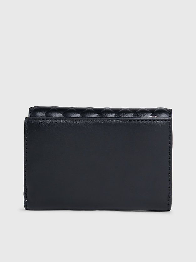 ck black small quilted rfid trifold wallet for women calvin klein