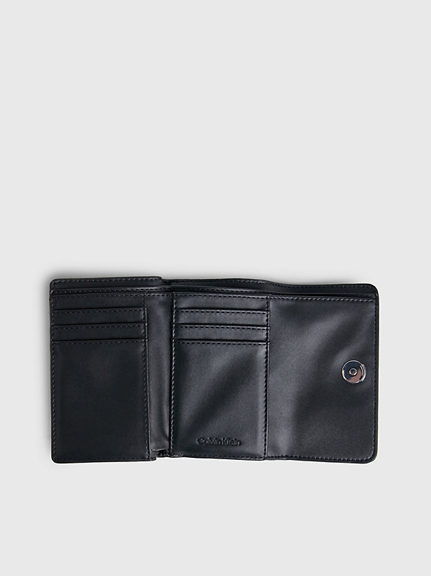 ck black small quilted rfid trifold wallet for women calvin klein