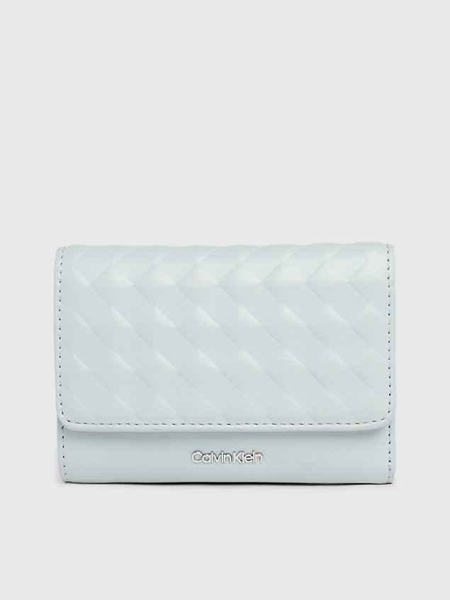 grey small quilted rfid trifold wallet for women calvin klein