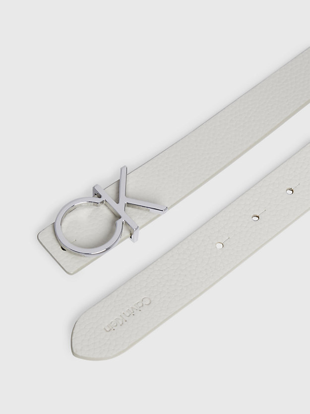stoney beige/dk ecru reversible leather belt for women calvin klein