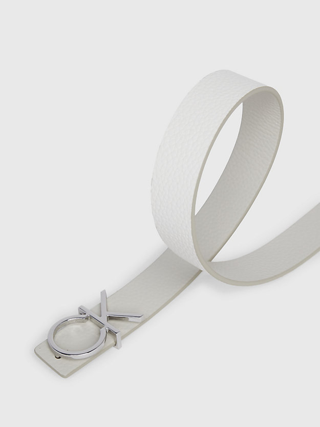stoney beige/dk ecru reversible leather belt for women calvin klein