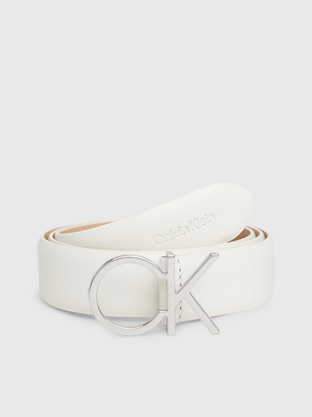 bright white leather belt for women calvin klein