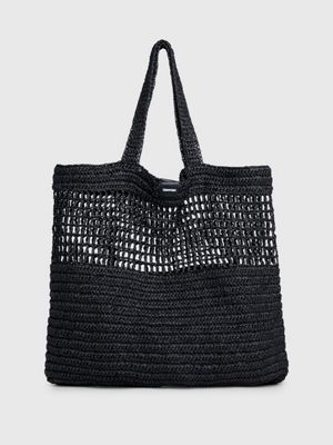 Bolso Cartera Negra Tote Grande Tela Impermeable Moda Mujer