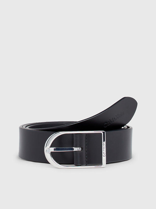 black leather belt for women calvin klein