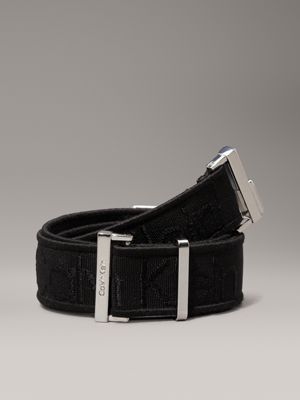 black logo jacquard belt for women calvin klein