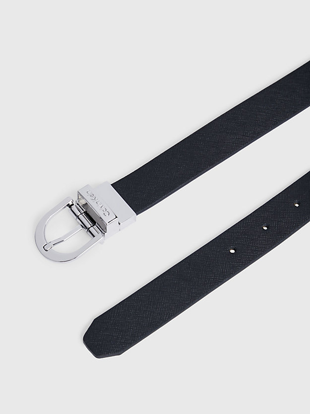 ck black/sand pebble reversible leather belt for women calvin klein