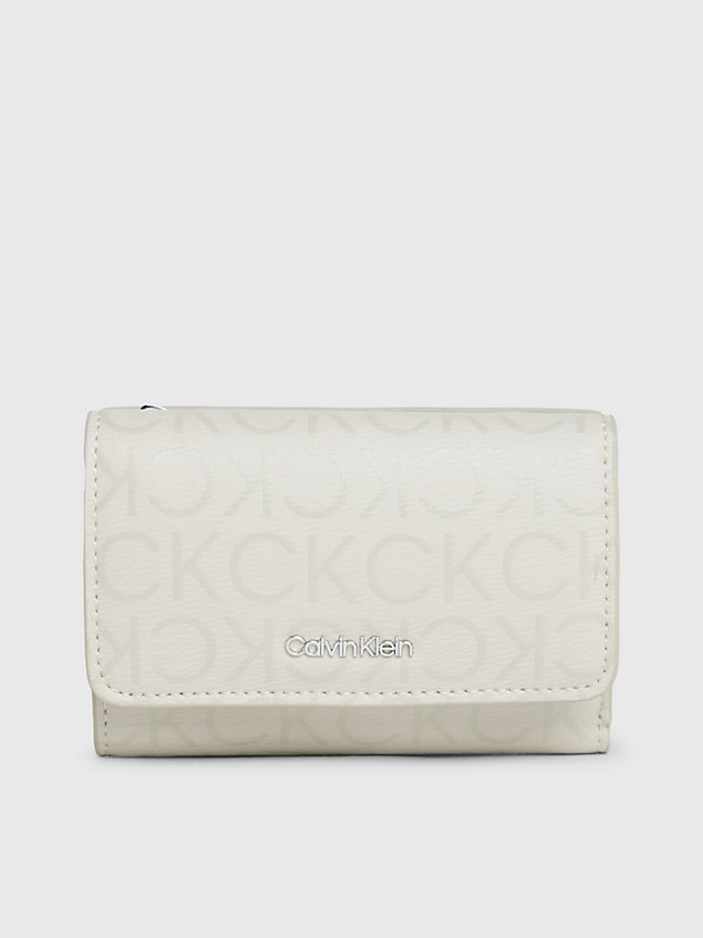 grey dreifach faltbares rfid-portemonnaie mit logo für damen - calvin klein