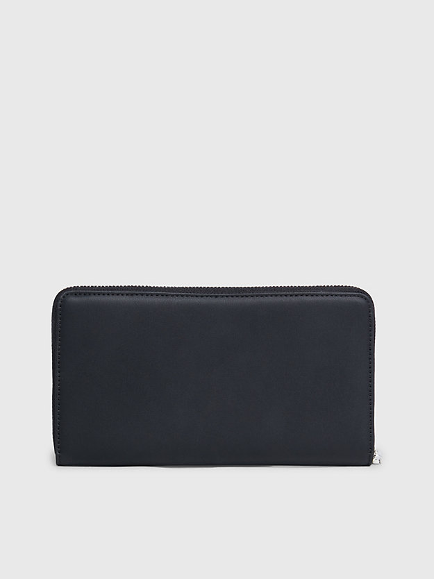 ck black großes rfid-portemonnaie mit rundum-reißverschluss für damen - calvin klein