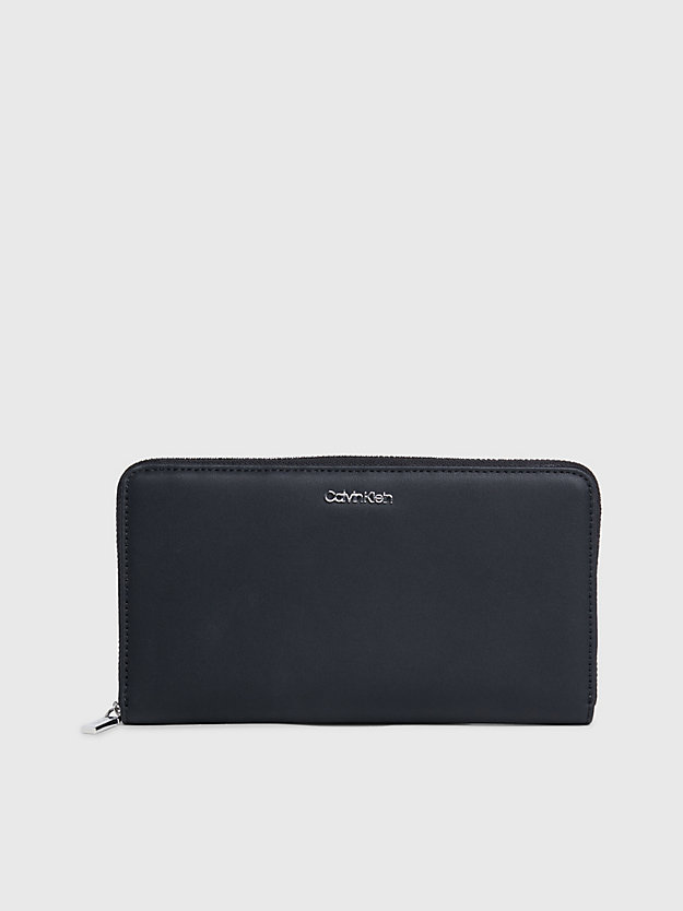 ck black large rfid zip around wallet for women calvin klein