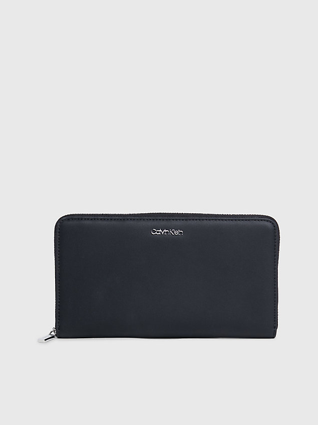 black large rfid zip around wallet for women calvin klein