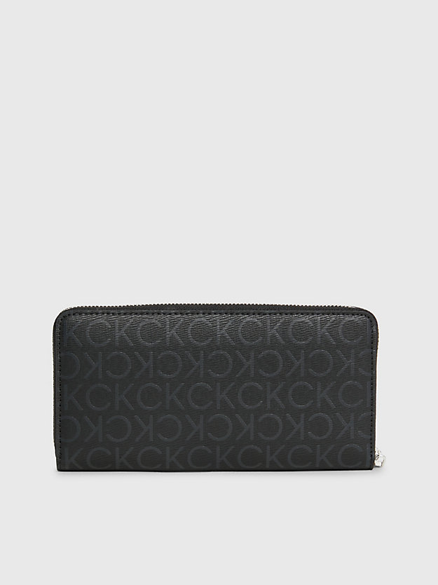 black epi mono logo rfid zip around wallet for women calvin klein
