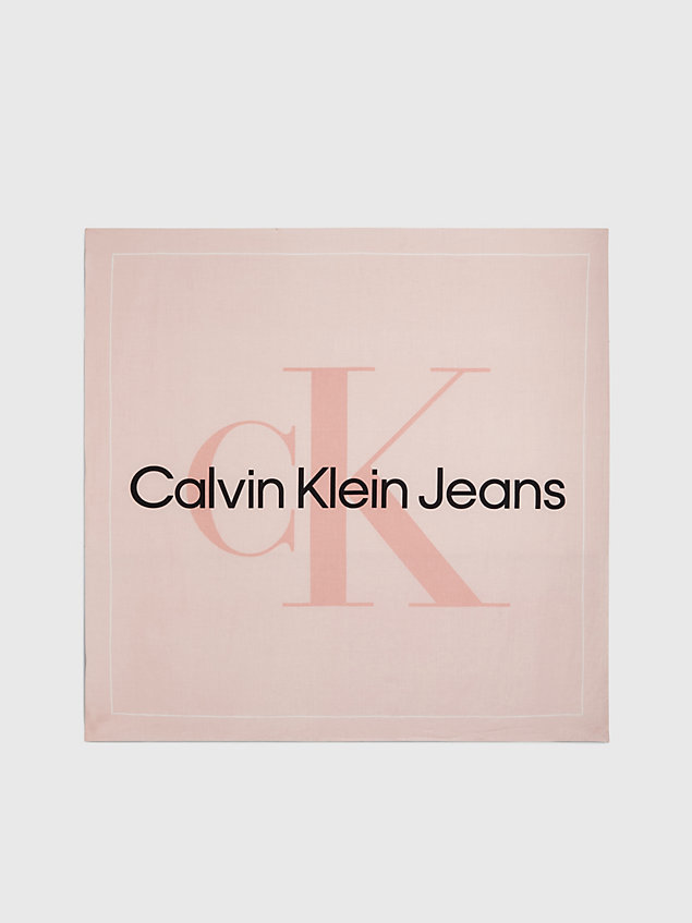 bufanda con logo pink de mujeres calvin klein jeans