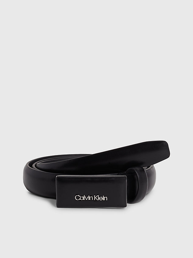 black slim leather belt for women calvin klein