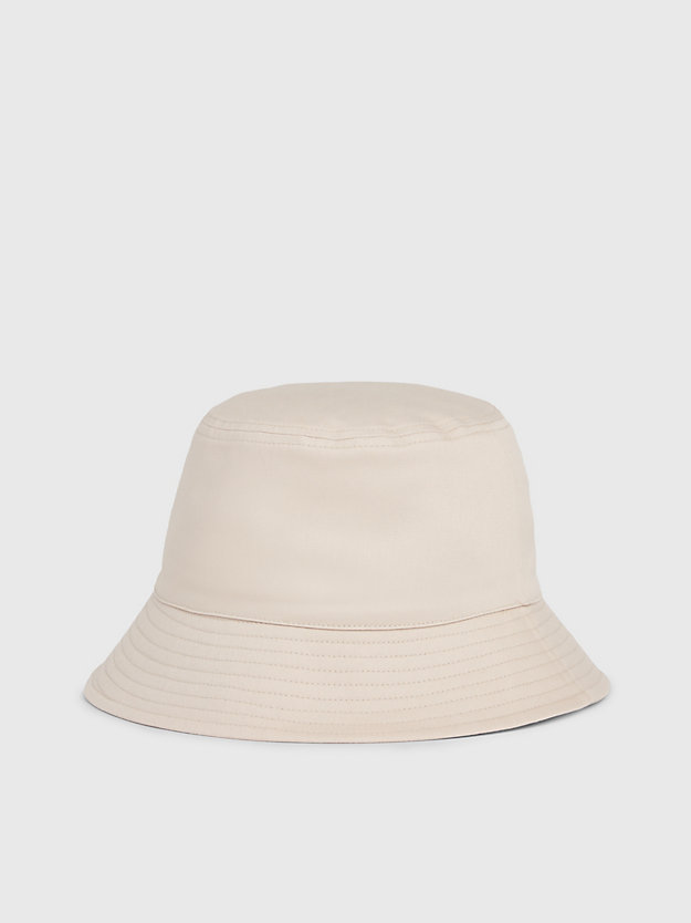 shadow gray/ shadow gray mono reversible bucket hat for women calvin klein