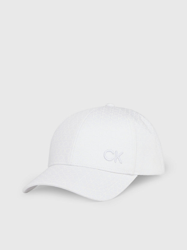 bright white mono twill logo cap for women calvin klein