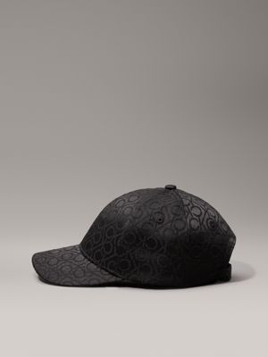 ck black mono jacquard logo jacquard cap for women calvin klein