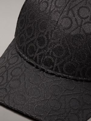 ck black mono jacquard logo jacquard cap for women calvin klein