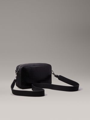 Black croc cross body bag on sale