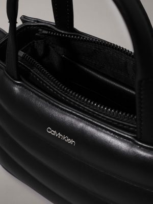 ck black mini quilted tote bag for women calvin klein