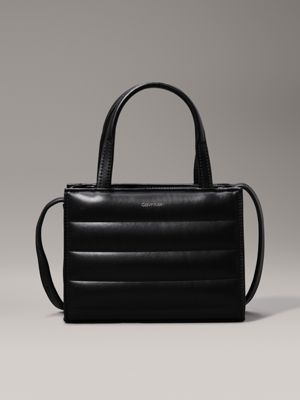 mini borsa tote trapuntata black da donne calvin klein