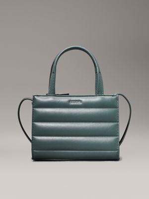 green mini quilted tote bag for women calvin klein