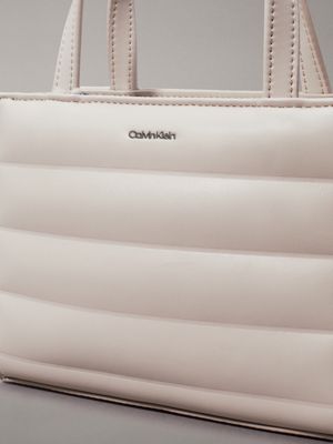 sand pebble mini quilted tote bag for women calvin klein