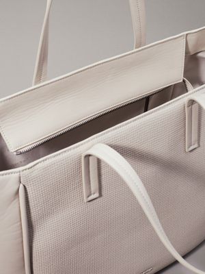 sand pebble textured tote bag for women calvin klein