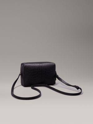 ck black croco crocodile crossbody bag for women calvin klein