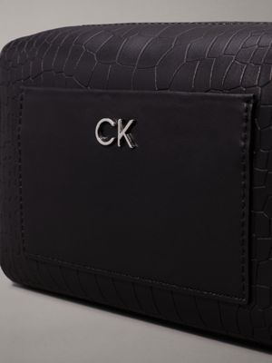 ck black croco crocodile crossbody bag for women calvin klein