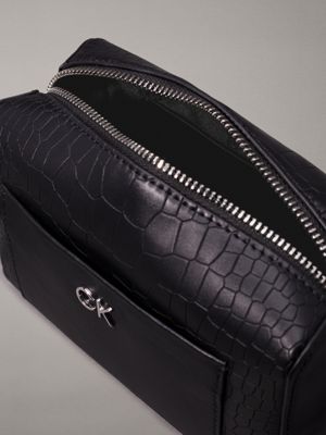 ck black croco crocodile crossbody bag for women calvin klein