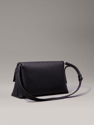 ck black croco crocodile shoulder bag for women calvin klein