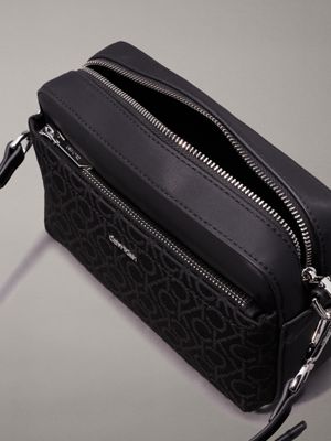 ck black mono jacquard logo crossbody bag for women calvin klein