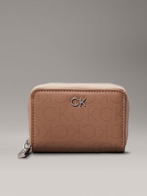 brown small rfid zip around wallet for women calvin klein