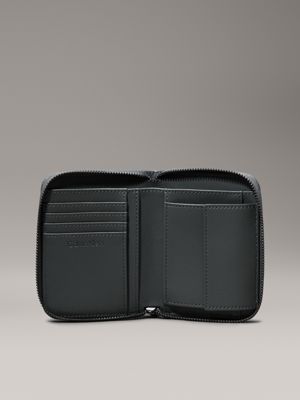 palm green gestepptes rfid-portemonnaie mit rundum-reißverschluss für damen - calvin klein