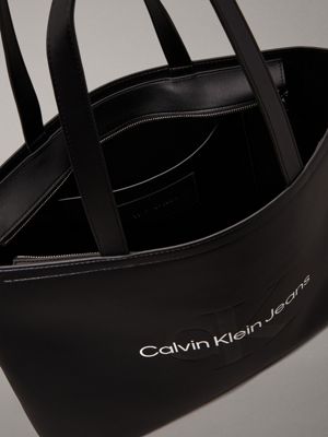 black/neutral large slim tote bag for women calvin klein jeans