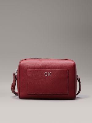 Calvin klein red leather handbag best sale