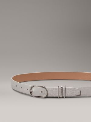 pearl grey croco crocodile belt for women calvin klein